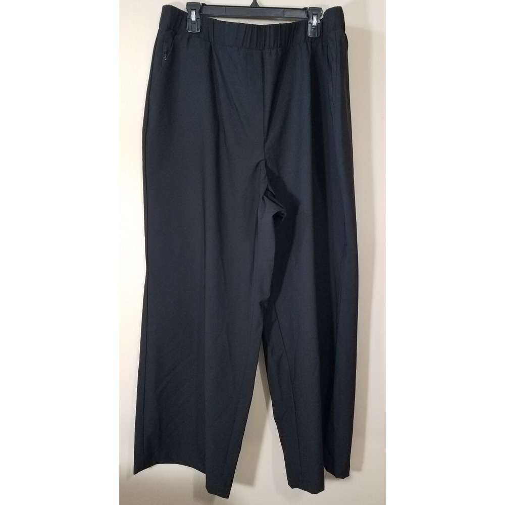 Lane Bryant On The Go Pants Women size 22 Black Pull-On Wide Leg Elastic Waist‎